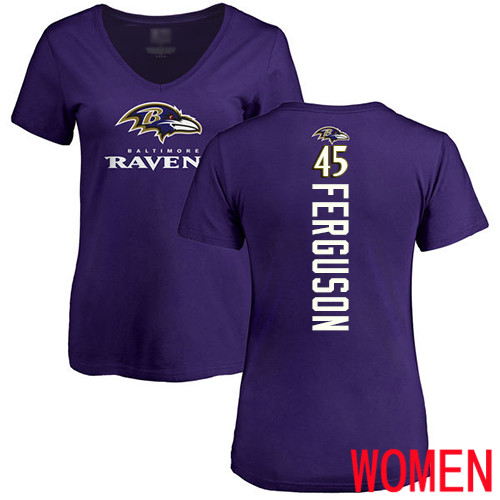 Baltimore Ravens Purple Women Jaylon Ferguson Backer NFL Football #45 T Shirt->youth nfl jersey->Youth Jersey